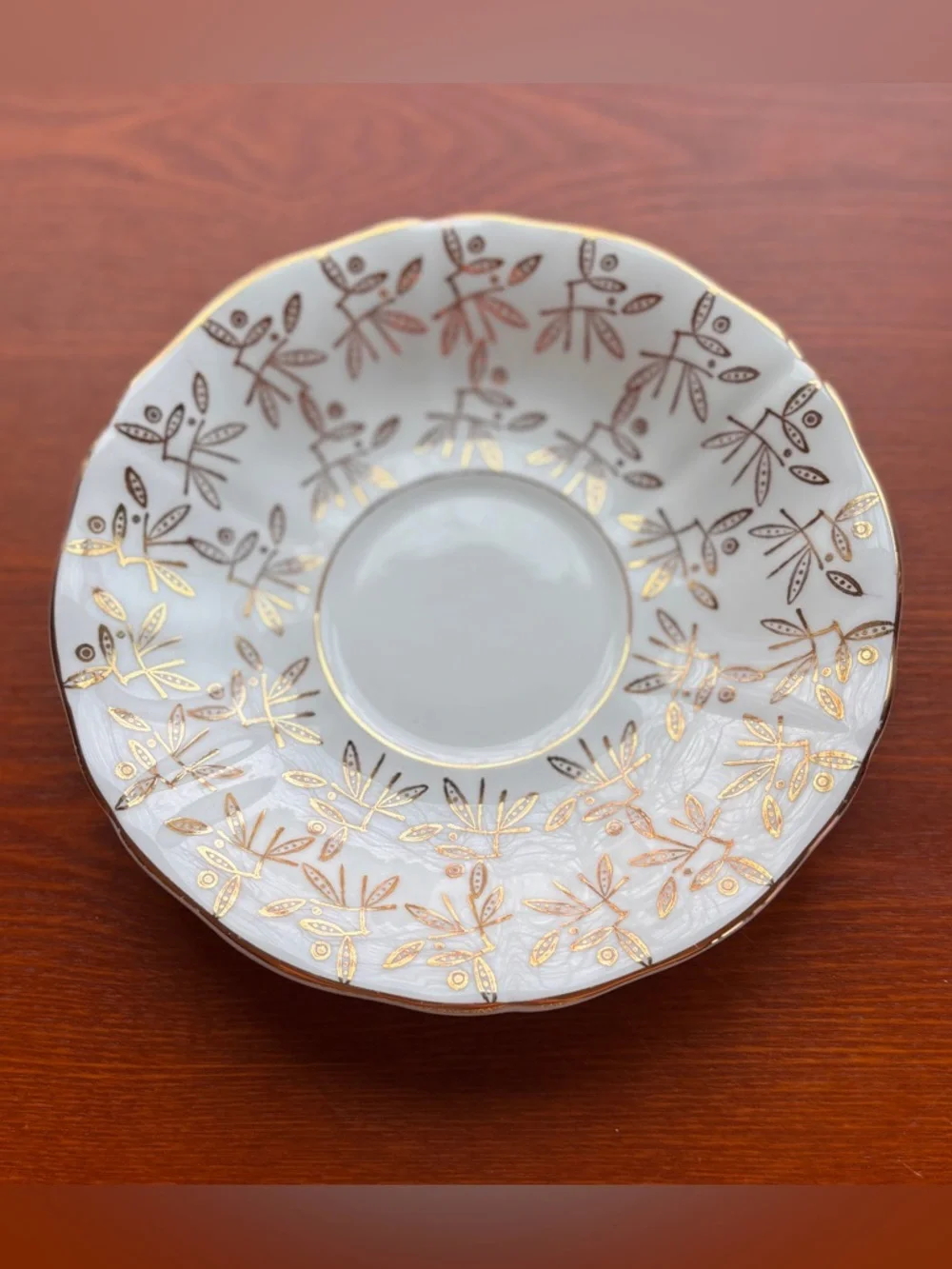 Royal Adderley Teacup & Saucer Fine Bone China Atomic Pattern England Vintage